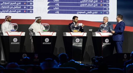 حسن شحاته وأحمد حسن ونجوم الكرة العربية في حفل كأس العرب للأندية الأبطال
