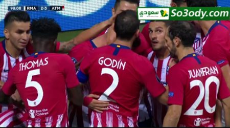 الهدف الثالث لاتليتكو مدريد في مرمى ريال مدريد .. السوبر الاوروبي