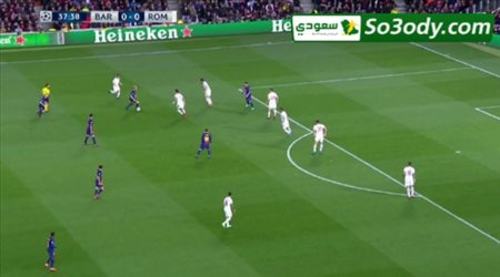 هدف برشلونة الأول في روما .. دوري أبطال أوروبا