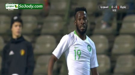 تسديدة رائعة من فهد المولد على مرمى بلجيكا