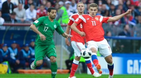 تيسير الجاسم وزوبنين في مباراة روسيا والسعودية بكأس العالم