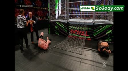 أعظم رويال رامبل| بروك ليسنز vs رومان رينز (قفص حديدي على لقب universal)