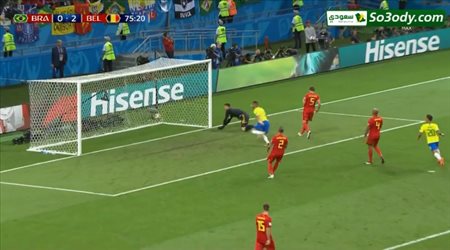 هدف البرازيل الاول في شباك بلجيكا .. كأس العالم