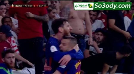 الهدف الثاني لبرشلونة في مرمى اشبلية .. نهائي كاس ملك اسبانيا