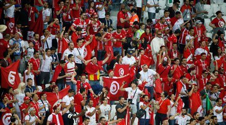 الجماهير التونسية في ملعب المباراة