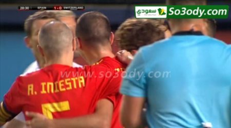 اهداف مباراة .. اسبانيا 1 - 1 سويسرا .. مباراة ودية