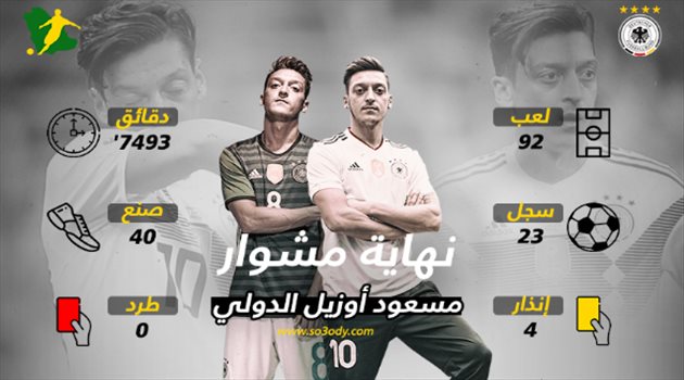 لقب المونديال يتوج مسيرة مسعود أوزيل الدولية بقميص ألمانيا