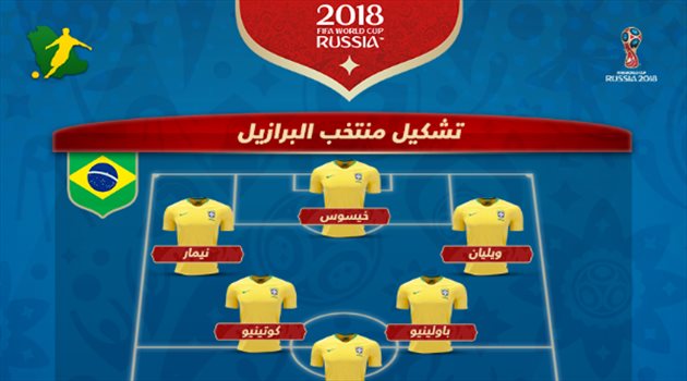 عيش المونديال| نيمار يقود هجوم البرازيل أمام كوستاريكا.. وتغيير وحيد