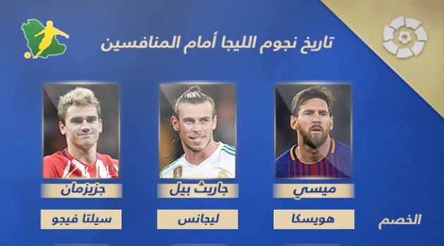 نجوم الليجا "3"| تألق جريزمان وثلاثية لجاريث بيل ولقاء ميسي الأول