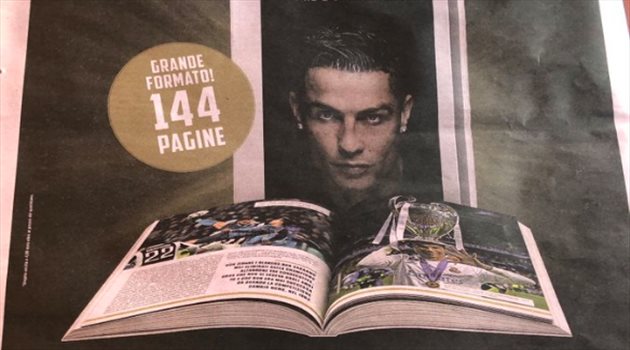 "لا جازيتا" تصدر كتابا عن رونالدو بعنوان "صفقة القرن بيانكونيرو"