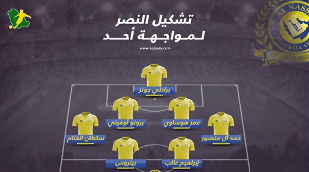 دوري المحترفين| 6 صفقات جديدة في تشكيل النصر أمام أحد