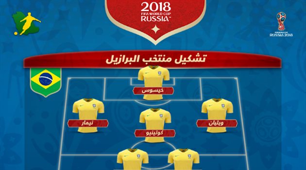 عيش المونديال| تشكيل هجومي من البرازيل أمام سويسرا