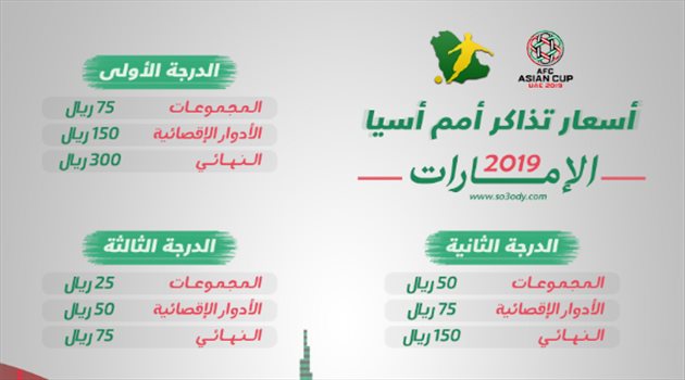 تعرف على أسعار تذاكر كأس آسيا وموعد البيع للجماهير