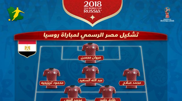 عيش المونديال| رسميا.. صلاح يقود هجوم الفراعنة أمام روسيا