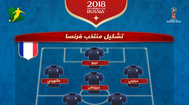 عيش المونديال| جريزمان وجيرو في هجوم فرنسا أمام بيرو بقيادة جيريرو