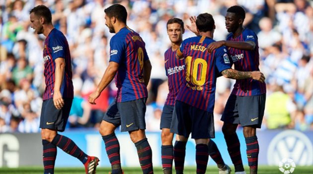 برشلونة يحتفظ بصدارة الليجا بثنائية في ريال سوسيداد