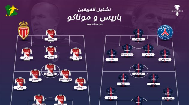 السوبر الفرنسي| تشكيل شبابي لسان جيرمان ودفاعي من موناكو