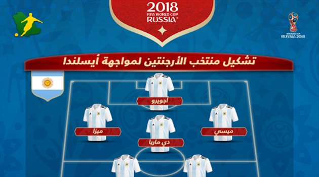 عيش المونديال| ميسي وأجويرو في هجوم الأرجنتين أمام آيسلندا