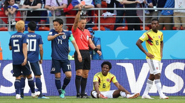 عيش المونديال| مدافع كولومبيا يسجل ثاني أسرع طرد في تاريخ كأس العالم