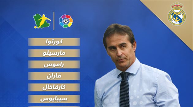 كورتوا وسيبايوس في تشكيل ريال مدريد أمام أتلتيك بلباو