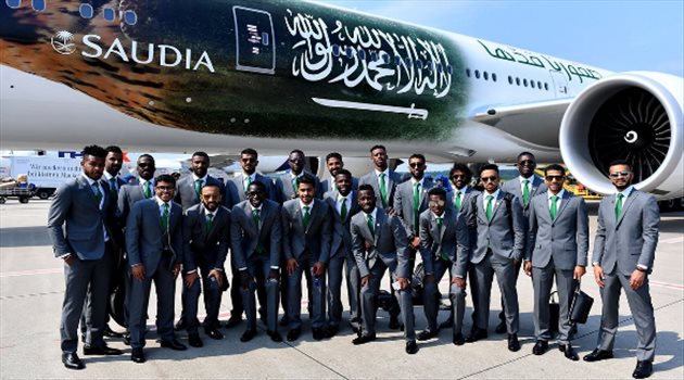 بالصور.. بعثة منتخبنا السعودي تتوجه إلى روسيا