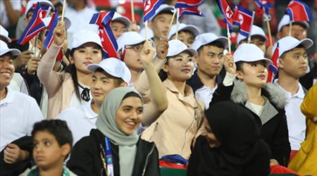 جماهير كوريا الشمالية في مباراة السعودية