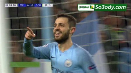 هدف مانشستر سيتي الخامس في شالكه بدوري أبطال أوروبا