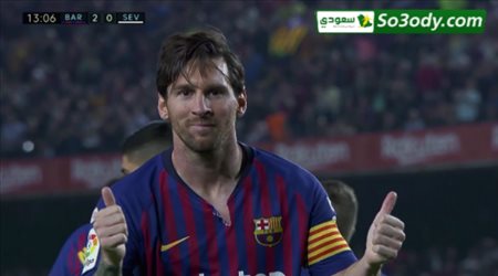 اهداف مباراة .. برشلونة  4 - 2 اشبلية .. الدوري الاسباني