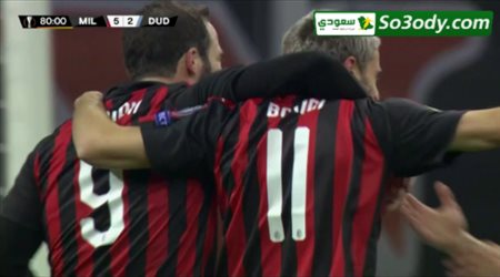 اهداف مباراة .. ميلان 5 - 2 أف  ديديلانجي .. الدوري الاوروبي