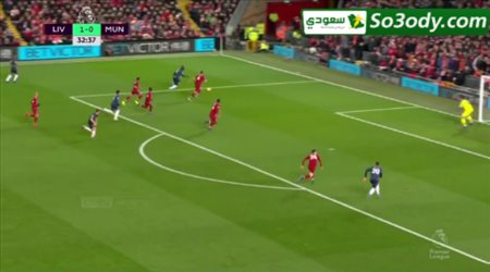 هدف التعادل لمانشستر يونايتد في مرمى ليفربول ..  الدوري الانجليزي