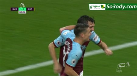 اهداف مباراة ..  بيرنلي	1 - 0	برايتون .. الدوري الانجليزي