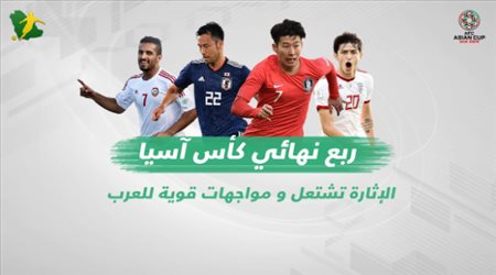 ربع نهائي كأس آسيا.. الإثارة تشتعل و مواجهات قوية للعرب