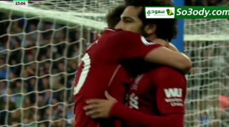 محمد صلاح يحرز الهدف الاول في مرمى هيديرسفيلد تاون .. الدوري الانجليزي