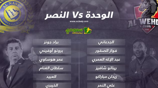  دوري المحترفين| تعرف على تشكيل الوحدة والنصر