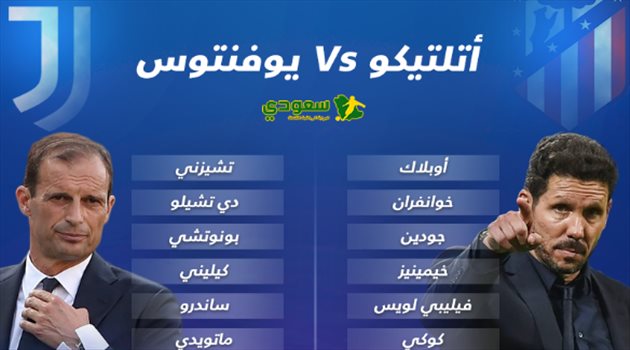 تعرف على تشكيل قمة أتلتيكو مدريد ويوفنتوس في دوري أبطال