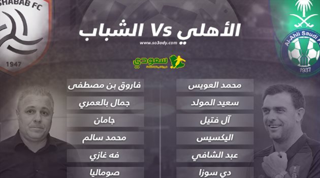 دوري المحترفين| "صدمة" في تشكيل الأهلي.. والشمراني يقود هجوم الشباب