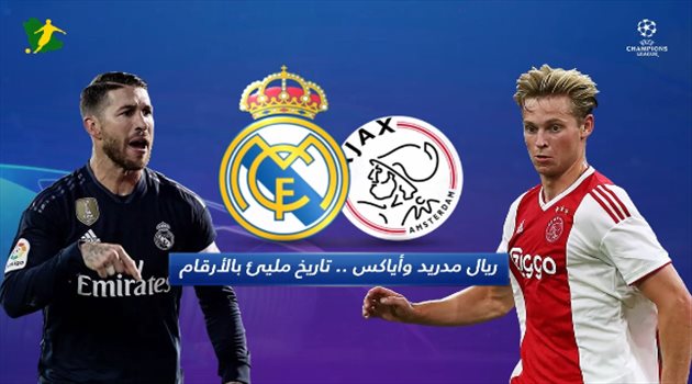 فيديو| لغة الأرقام تتحدث عن ريال مدريد وأياكس في دوري أبطال أوروبا