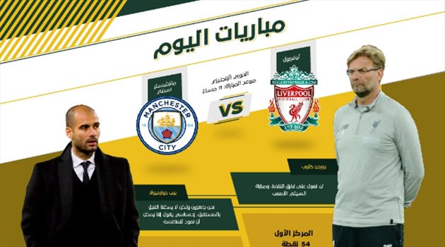  الدوري الإنجليزي| قمة نارية بين السيتي وليفربول على ملعب الاتحاد