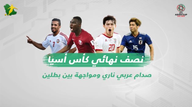 فيديوجرافيك| معركة "تكسير عظام" وصدام بين بطلين في نصف نهائي كأس آسيا