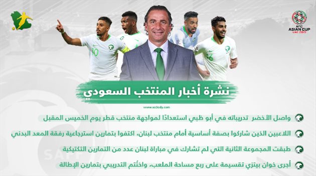 كأس آسيا| "نشرة أخبار الأخضر".. تدريبات تكتيكية للغائبين عن مباراة لبنان والشهراني يواصل التأهيل