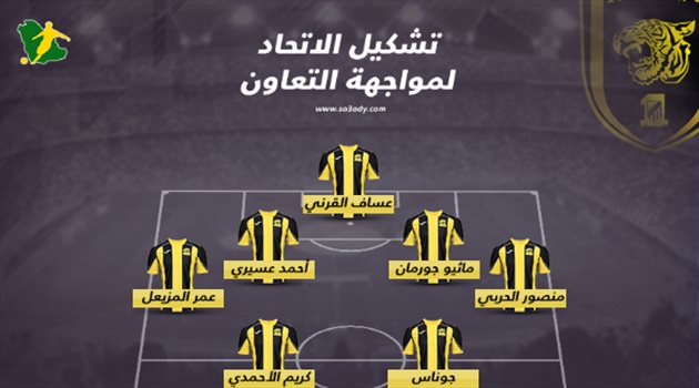 دوري المحترفين| الغامدي يقود هجوم الاتحاد الناري أمام التعاون