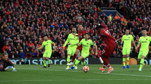 فيديو| أول هدف لأوريجي في الأبطال يمنح الأمل لليفربول على برشلونة
