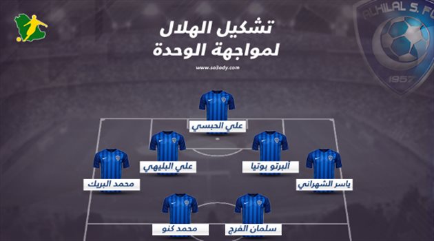 دوري المحترفين| تشكيل الهلال.. جوميز يقود الهجوم أمام الوحدة