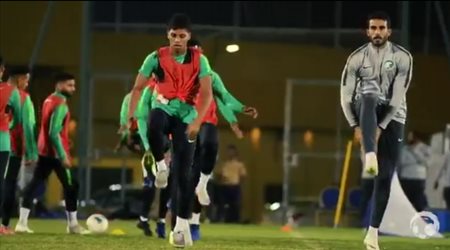 تدريبات الاخضر استعدادا لمباراة باراجواي