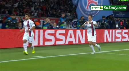الهدف الاول لباريس سان جيرمان  في مرمى ريال مدريد .. دوري ابطال اوروبا
