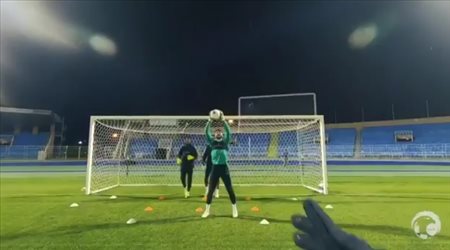 تدريبات الأخضر اليوم و تدريب خاص لحراس المرمى