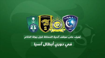 تعرف على موقف أندية المملكة قبل جولة الختام في دوري أبطال آسيا‎
