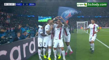 الهدف الثاني لباريس سان جيرمان في مرمى ريال مدريد .. دوري ابطال اوروبا