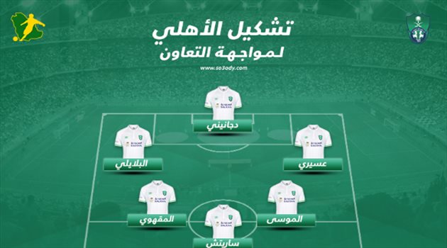 تشكيل الأهلي.. دجانيني يقود الهجوم أمام التعاون