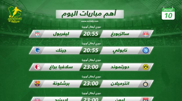 مباريات اليوم الثلاثاء| معركة "تكسير عظام" في دوري أبطال أوروبا